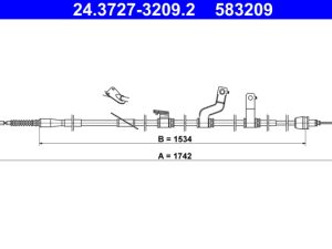 Cablu frana de parcare KIA PRO CEED Hatchback Van (JD) 1.4 MPI benzina 101 cai ATE 24.3727-3209.2