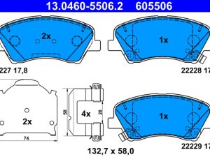 Placute frana KIA STONIC (YB) 1.2 CVVT benzina 79 cai ATE 13.0460-5506.2