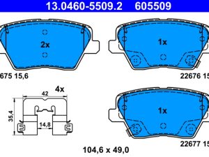 Placute frana KIA CEED (CD) 1.0 T-GDI 100 Eco-Dynamics+ benzina/elector 101 cai ATE 13.0460-5509.2