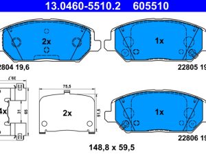 Placute frana KIA CEED (CD) 1.5 T-GDI Eco-Dynamics+ benzina/elector 160 cai ATE 13.0460-5510.2