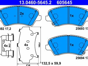 Placute frana KIA CEED (JD) 1.4 CRDi 90 diesel 90 cai ATE 13.0460-5645.2