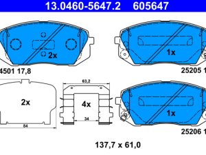 Placute frana KIA XCEED (CD) 1.5 T-GDi MHEV benzina/elector 160 cai ATE 13.0460-5647.2