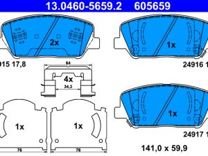 Placute frana KIA CEED (JD) 1.6 CRDi 136 diesel 136 cai ATE 13.0460-5659.2