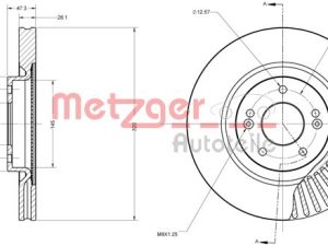 Disc frana KIA OPTIMA (JF) 1.7 CRDi diesel 141 cai METZGER 6110695