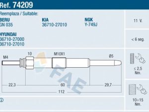 Bujie incandescenta KIA CEED SW (ED) 2.0 CRDi 140 diesel 140 cai FAE 74209