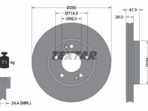 Disc frana KIA VENGA (YN) 1.4 CRDi 90 diesel 90 cai TEXTAR 92133905