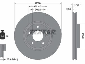 Disc frana KIA OPTIMA (JF) 1.6 T-GDI benzina 179 cai TEXTAR 92166503