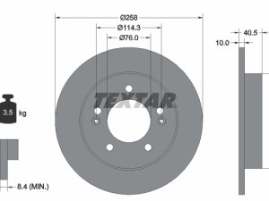 Disc frana KIA VENGA (YN) 1.4 CRDi 90 diesel 90 cai TEXTAR 92226103