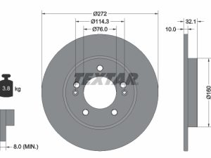Disc frana KIA CEED (CD) 1.0 T-GDI 100 Eco-Dynamics+ benzina/elector 101 cai TEXTAR 92291703
