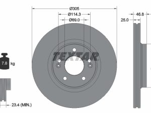 Disc frana KIA CEED (CD) 1.0 T-GDI 100 Eco-Dynamics+ benzina/elector 101 cai TEXTAR 92292205