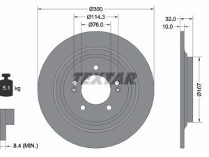 Disc frana KIA OPTIMA Sportswagon (JF) 1.7 CRDi diesel 141 cai TEXTAR 92332703
