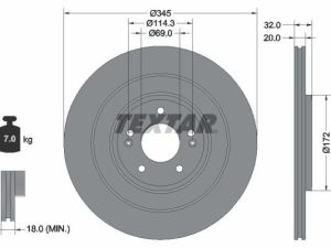 Disc frana KIA EV9 (MV) 100 electric 204 cai TEXTAR 92349403