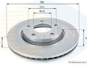Disc frana KIA VENGA (YN) 1.4 CRDi 90 diesel 90 cai COMLINE ADC1041V