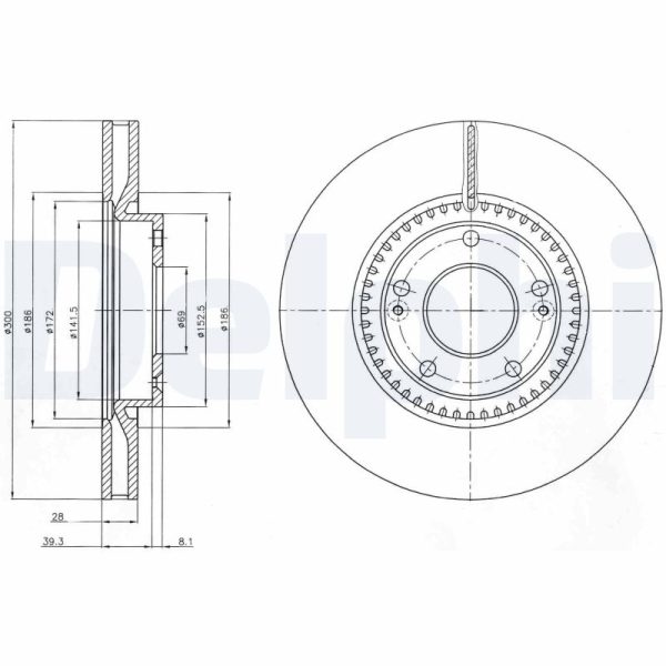 Disc frana KIA PRO CEED Hatchback Van (JD) 1.6 CRDI diesel 136 cai DELPHI BG4251C