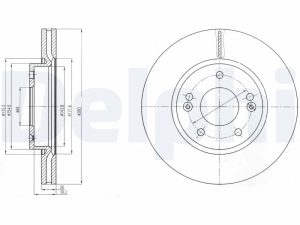 Disc frana KIA VENGA (YN) 1.4 CRDi 90 diesel 90 cai DELPHI BG4281C