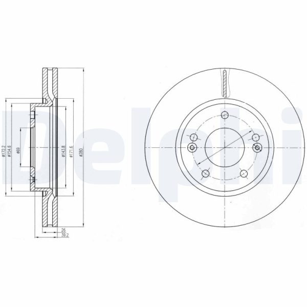 Disc frana KIA PRO CEED (ED) 2.0 benzina 143 cai DELPHI BG4281C