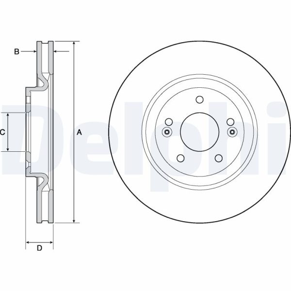 Disc frana KIA XCEED (CD) 1.5 T-GDi MHEV benzina/elector 160 cai DELPHI BG4683C