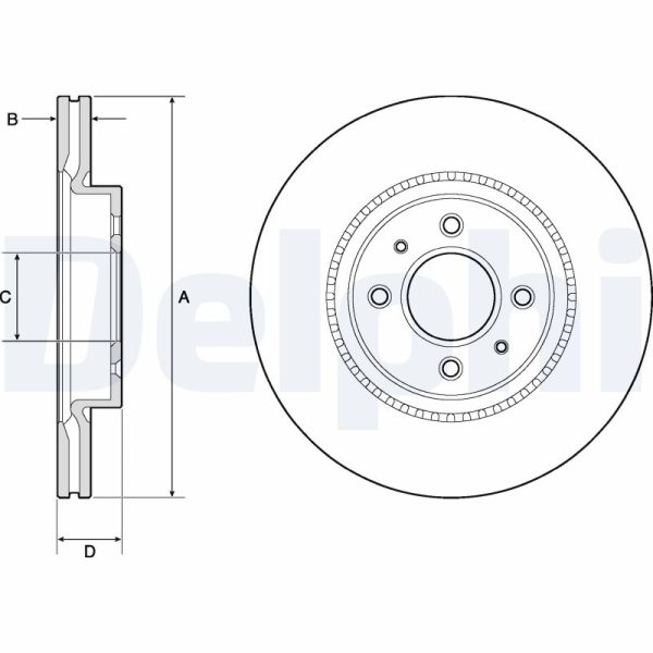 Disc frana KIA STONIC Hatchback Van (YB) 1.0 T-GDi benzina 101 cai DELPHI BG4743C