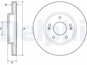 Disc frana KIA CEED (CD) 1.4 benzina 99 cai DELPHI BG4745C