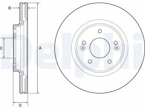 Disc frana KIA XCEED (CD) 1.5 T-GDi MHEV benzina/elector 160 cai DELPHI BG4931C