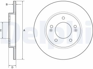 Disc frana KIA XCEED (CD) 1.5 T-GDi MHEV benzina/elector 160 cai DELPHI BG4949C