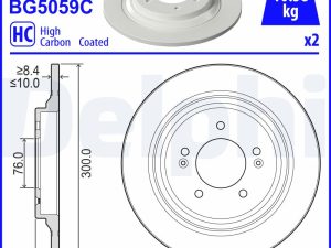 Disc frana KIA OPTIMA (JF) 1.7 CRDi diesel 141 cai DELPHI BG5059C