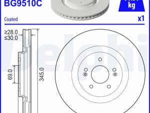 Disc frana KIA EV6 (CV) 77 GT AWD electric 585 cai DELPHI BG9510C