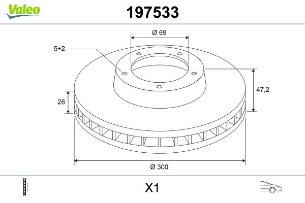 Disc frana KIA OPTIMA (JF) 1.6 T-GDI benzina 179 cai VALEO 197533