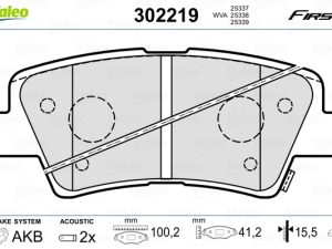 Placute frana KIA STONIC (YB) 1.0 T-GDi Eco-Dynamics+ benzina/elector 101 cai VALEO 302219