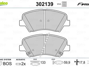 Placute frana KIA CEED (JD) 1.0 T-GDI benzina 120 cai VALEO 302139
