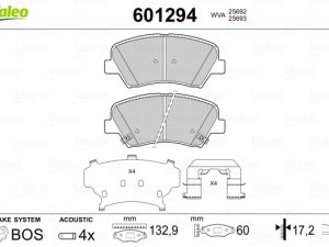 Placute frana KIA CEED (JD) 1.0 T-GDI benzina 120 cai VALEO 601294