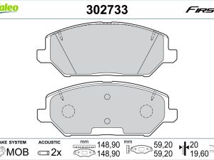 Placute frana KIA CEED (CD) 1.0 T-GDI 100 Eco-Dynamics+ benzina/elector 101 cai VALEO 302733