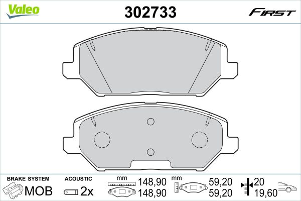 Placute frana KIA CEED (CD) 1.0 T-GDI 100 Eco-Dynamics+ benzina/elector 101 cai VALEO 302733