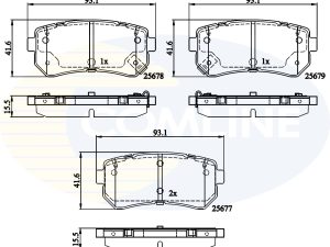 Placute frana KIA OPTIMA (JF) 2.0 T-GDi benzina 245 cai COMLINE CBP32276