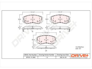 Placute frana KIA OPTIMA (FSGDS6B) 2.0 CVVT Hybrid benzina/elector 190 cai DRIVE DP1010.10.0063