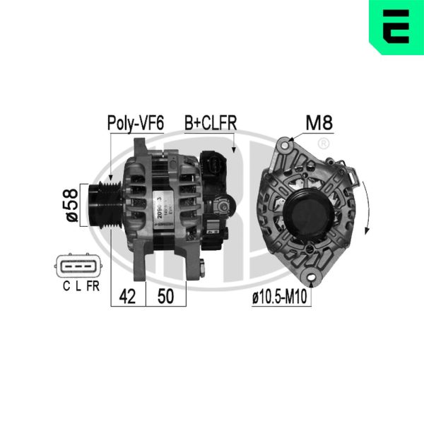 Alternator KIA CEED (JD) 1.4 CVVT benzina 100 cai ERA 209023A