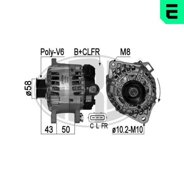 Alternator KIA CEED hatchback (ED) 1.4 LPG Benzina/Autogaz (GPL) 87 cai ERA 210308A