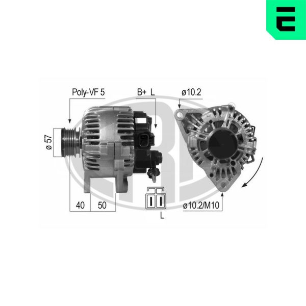 Alternator KIA CEED hatchback (ED) 1.6 CRDi 90 diesel 90 cai ERA 210650A