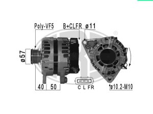 Alternator KIA CEED (JD) 1.6 CRDi 128 diesel 128 cai ERA 210942A