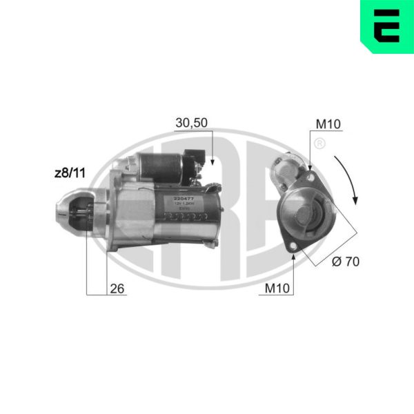 Electromotor KIA OPTIMA (JF) 2.0 T-GDi benzina 238 cai ERA 220477A