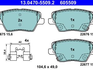 Placute frana KIA CEED (CD) 1.0 T-GDI 100 Eco-Dynamics+ benzina/elector 101 cai ATE 13.0470-5509.2