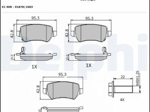 Placute frana KIA VENGA (YN) 1.6 CRDi 115 diesel 116 cai DELPHI LP1717