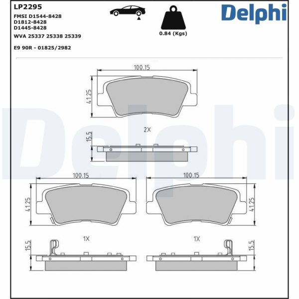 Placute frana KIA CEED (CD) 1.0 T-GDI 100 Eco-Dynamics+ benzina/elector 101 cai DELPHI LP2295