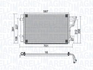 Condensator climatizare KIA CEED hatchback (ED) 1.6 benzina 122 cai MAGNETI MARELLI 350203951000