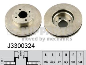 Disc frana KIA STONIC (YB) 1.0 T-GDi benzina 101 cai NIPPARTS J3300324