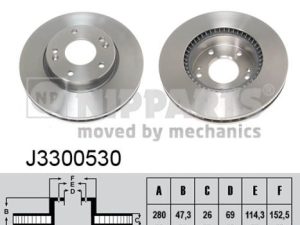 Disc frana KIA VENGA (YN) 1.4 CRDi 90 diesel 90 cai NIPPARTS J3300530