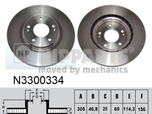 Disc frana KIA OPTIMA (JF) 1.7 CRDi diesel 141 cai NIPPARTS N3300334