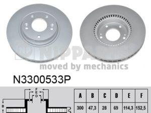 Disc frana KIA OPTIMA (JF) 1.6 T-GDI benzina 179 cai NIPPARTS N3300533P
