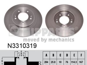 Disc frana KIA CEED Combi Van (JD) 1.4 CRDi diesel 90 cai NIPPARTS N3310319
