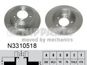Disc frana KIA CEED (JD) 1.4 MPI benzina 101 cai NIPPARTS N3310518